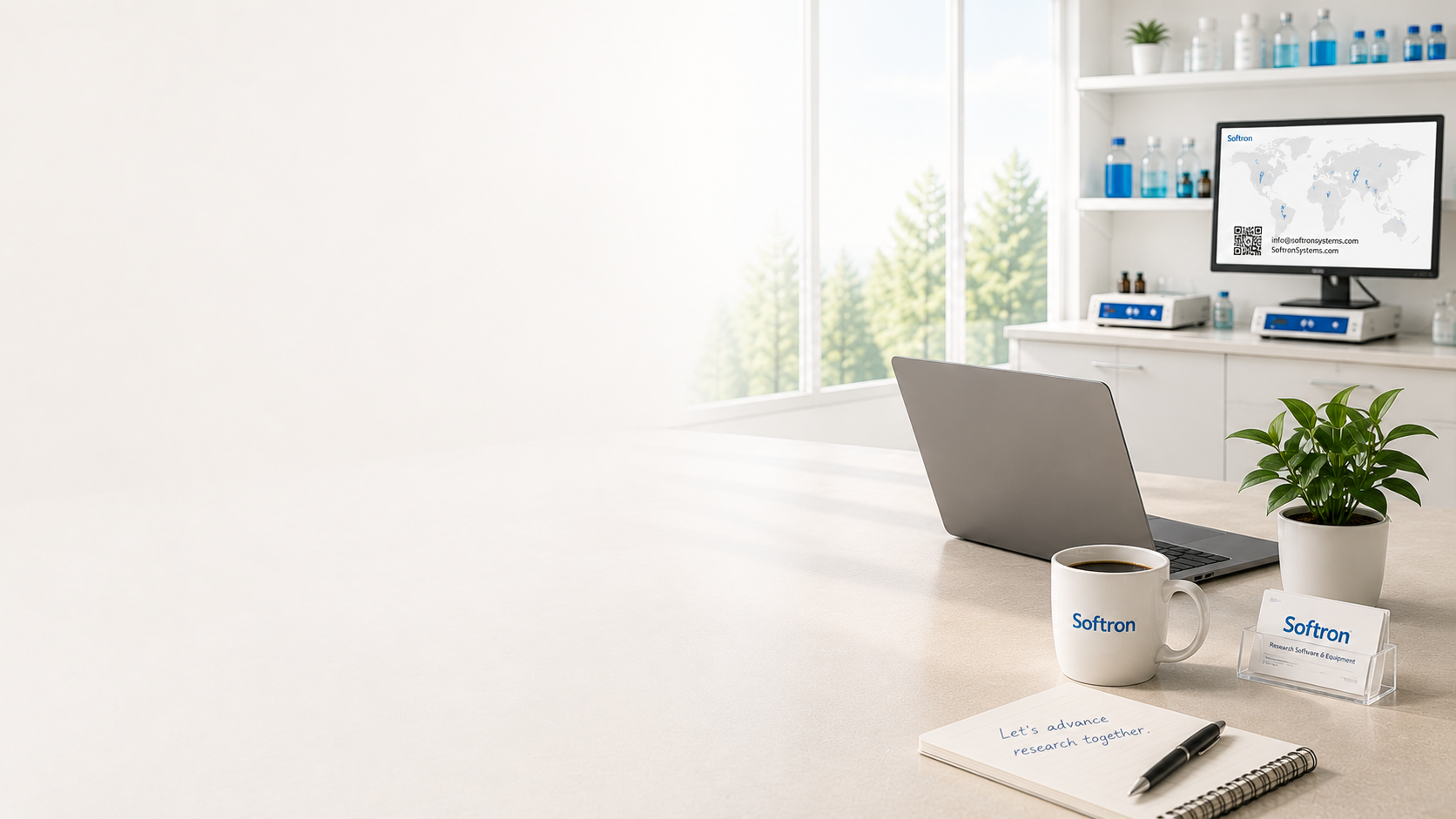 Softron laboratory workspace for research support and contact